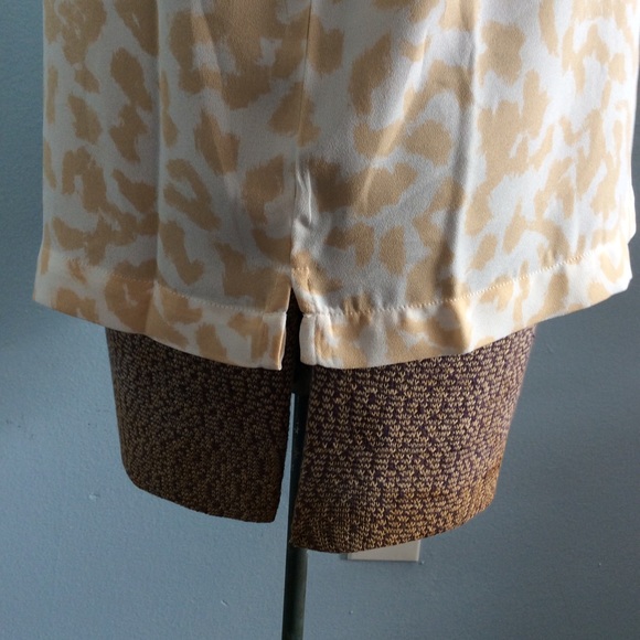 NWT A New Day Cheetah Print Cream Silky blouse L - Picture 10 of 15